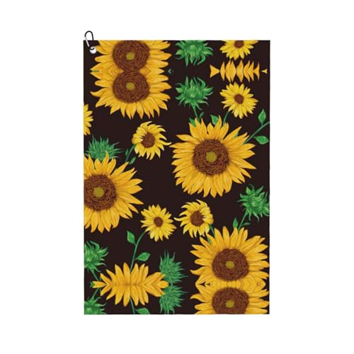 Schöne Handtücher mit Sonnenblumen-Motiv, Mikrofaser-Handtücher mit Waffelmuster, geeignet für Golftaschen mit Karabinern. Schöne Handtücher mit Sonnenblumen-Motiv, Mikrofaser-Handtücher mit Waffelmuster, geeignet für Golftaschen mit Karabinern. von ASFgda