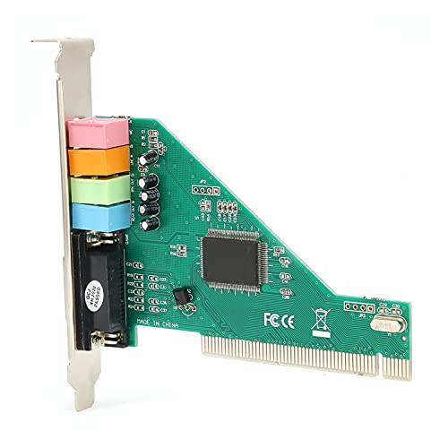 ASHATA 120dB PCI Soundkarte,Interne Soundkarte für Desktops,Duplex Playback Computerzubehör mit 4 Kanälen,für 98/Windows2000/XP/NT von ASHATA