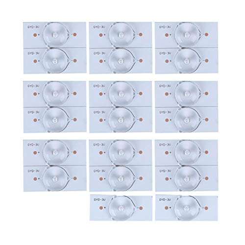 20Pcs SMD Lampenperlen, Universelle 3V SMD LED, Optischer Linsenfilter mit Hoher Härte, Reparatur und Ersatzteile für LED Streifen und TV Streifen(Weiß) von ASHATA