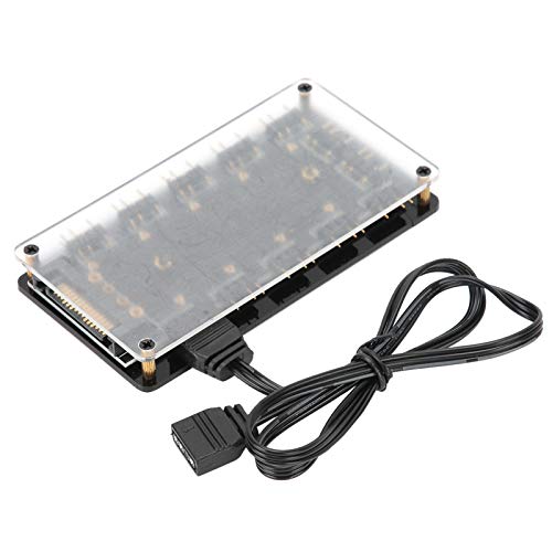 5V 3‑Pin RGB Lüfter Hub,10‑in‑1 Interface Lüfter Netzteil Verlängerungskabel,PC Chassis Motherboard Lüfter Hub,Lüfter Hub Splitter für ASUS/MSI Aura 5V 3‑Pin RGB Lüfter Hub,10‑in‑1 Interface Lüfter Netzteil Verlängerungskabel,PC Chassis Motherboard Lüfter Hub,Lüfter Hub Splitter für ASUS/MSI Aura von ASHATA