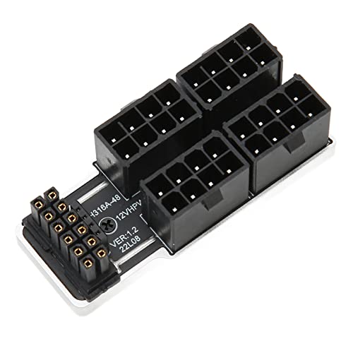 ASHATA 8 Pin Buchse auf 12 Pin Stecker, 180 Grad Winkel Netzteil für Desktop Grafikkarte, PCIe 5.0 180 Grad Anschluss, Netzteilplatine für GPU (PH316 48 Weiß) von ASHATA