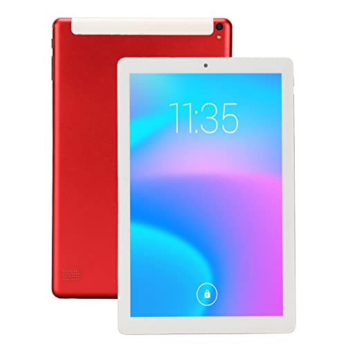 ASHATA 10,1-Zoll-Tablet, MT6592 8 Kerne, 6 GB 128 GB ROM, 1960 X 1080 IPS, 2,4 G 5 G Dualband-WLAN-Anruf-Tablet-Computer, 5 MP 13 M Dual-Kamera, 8800 MAh Akku, GPS BT, Rot von ASHATA