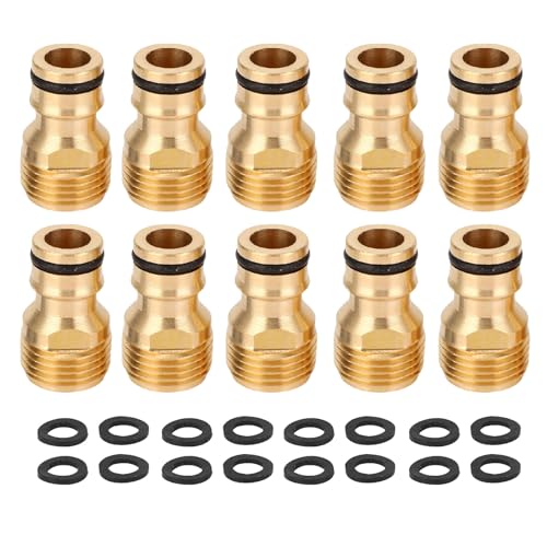 ASHATA 10pcs Dishmasher Wasserhahnadapter Snap Connection Messing Waschbeckenadapter für Tragbare Waschmaschine, mit Rostfestem, Verzinktes Messingmaterial von ASHATA
