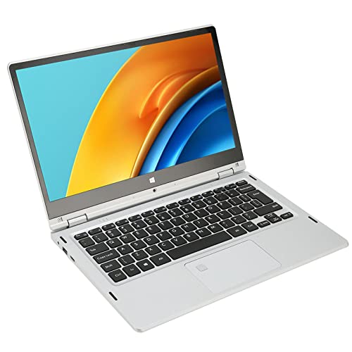 ASHATA 13,3-Zoll-Laptop, Quad-Core-Laptop-Computer, CPU 16 GB RAM 128 GB ROM 360-Grad-konvertierbarer Fingerabdruckleser-Laptop-Computer (16+1 TB EU-Stecker) von ASHATA