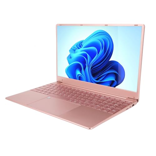 ASHATA 15,6-Zoll-Laptop mit N5095CPU, 16 GB, 128 GB ROM, Fingerabdruck-Entsperrung, 1920 X 1080 HD, Roségold, Leicht und Dünn, Tastatur mit Hintergrundbeleuchtung, Lange von ASHATA