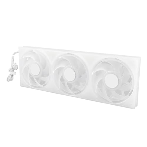 ASHATA 3 In 1 Falllüfter, Case Lüfter 7 Vane/Wing MFDB Dynamischer Druck mit 5 V ARGB 360 Mm Ruhig 2200 U/Min für das Wasserkühlsystem (WHITE) von ASHATA