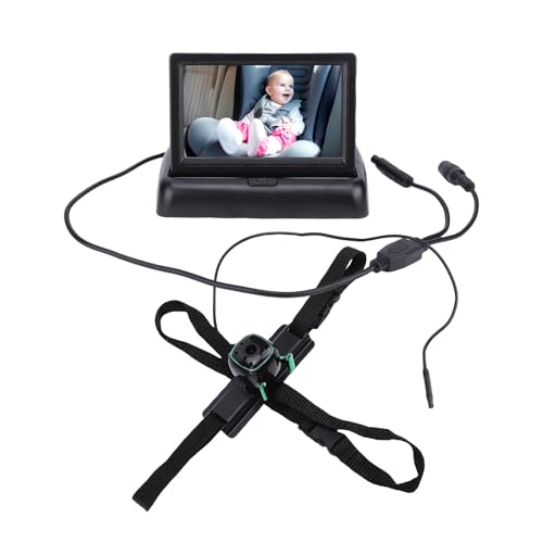 ASHATA 4,3 Zoll HD Baby Car Mirror Kamera, Kleinkind -Autokamera Rückblickmonitor mit 360 ° Rotatable Kamera Nachtsicht Langes Kabel High -Bild -Qualität für Autos SUVs von ASHATA