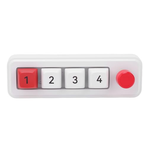 ASHATA 4 Tasten Tastatur mit Schwimmendes Fenster, Verkabeltes USB C Nummernpad, Programmierbares Mechanisches Makro Makro Tastatur mit RGB Hintergrundbeleuchtung für Gaming Arbeiten (White) von ASHATA