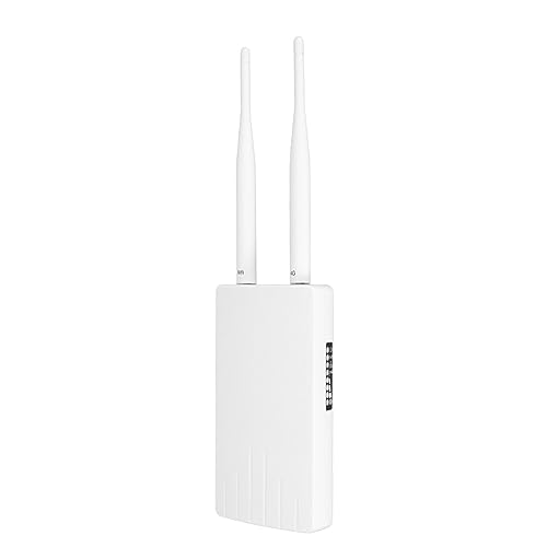 ASHATA 4G LTE CPE Router mit SIM Kartensteckplatz, 150 Mbit/s WLAN Router für Außenbereich, Wasserdichter Router mit 2 Abnehmbaren Antennen (EU) von ASHATA
