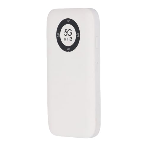 ASHATA 5G Mobile Hotspot, Router mit SIM Kartensteckplatz, WLAN 6 Mobile Hotspot Router Unterstützt 16 Geräte, 7100 MAh Akku, USB C Ladeanschluss für Reisen (White) von ASHATA