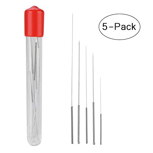ASHATA 5pcs 3D Drucker Düsenreinigungsnadeln,5 Stücke 0,2/0,3/0,4/0,5/0,6mm Drill Bit Düsen Düsenreinigung Nadeln,Edelstahl Düsenreinigungsnadeln Cleaning Needles Kits für 3D Drucker von ASHATA
