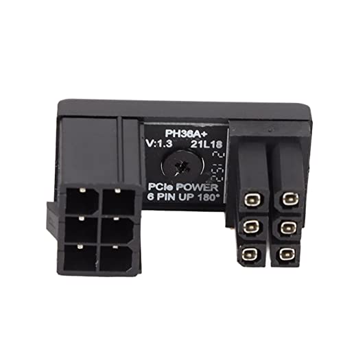 ASHATA 6-Pin-Buchse auf 6-Pin-Stecker, 180-Grad-Winkeladapter, Desktop-Grafikkartenadapter, Netzteil, 6-polige U-Drehung, Stabile Leistung (PH36A+ 1STK) von ASHATA