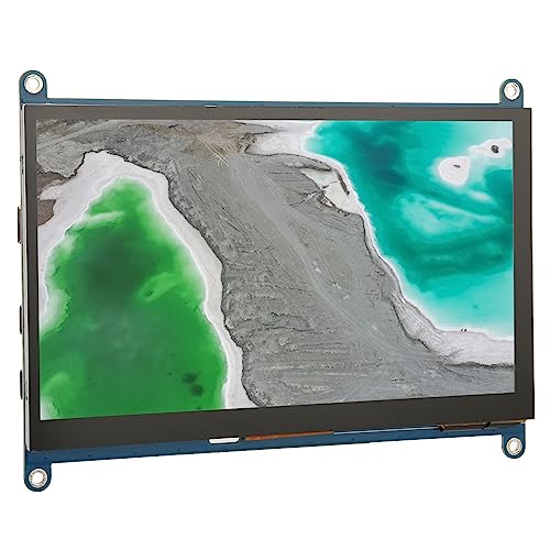 ASHATA 7 Zoll Tragbarer Ras Pi IPS-Bildschirm, Touchscreen-, 7 Zoll IPS Dual Speaker Typ C 5 Punkte Kapazitiver Tragbarer für RasPi 4 3 2 1 PC TV (Bildschirmmodul) von ASHATA