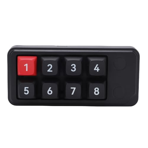ASHATA 8 Programmierbare Taste, Kabelgebundener USB C Numerik Tastatur, Hot Swappable Makro Tastatur Einfach One klick Setup für den Laptop Desktop PC (Black) von ASHATA