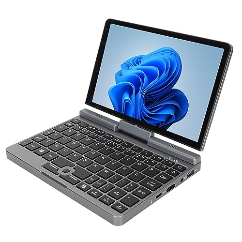ASHATA 8 Zoll Computer für Windows 11, Laptop für Alder Lake CPU Bis zu 3,40 GHz, 12GLPDDR5 4800 MHz 1000 M RJ45 Pocket Notebook 10 Touch Punkte, für Reisebüro (12G+128) von ASHATA