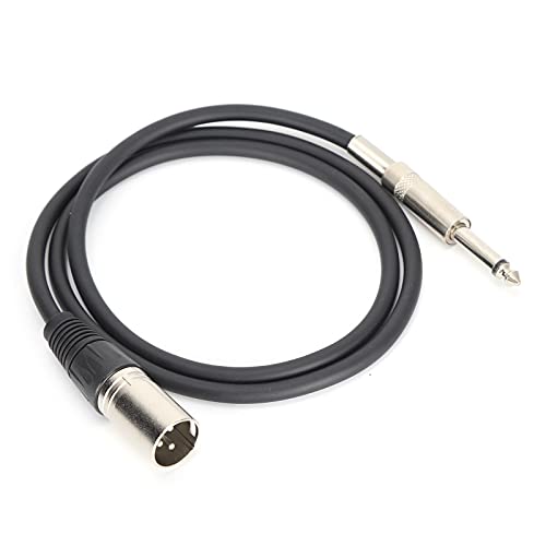 ASHATA Audiolinie, PVC + Metall Aluminiumlegierungsanschluss -Leitungslinie 6,35 Mm XLR -Kabelmikrofonkabel für Autohupen für Auto Subwoofer (XLR-Buchse 2m / 6,56 Fuß) von ASHATA