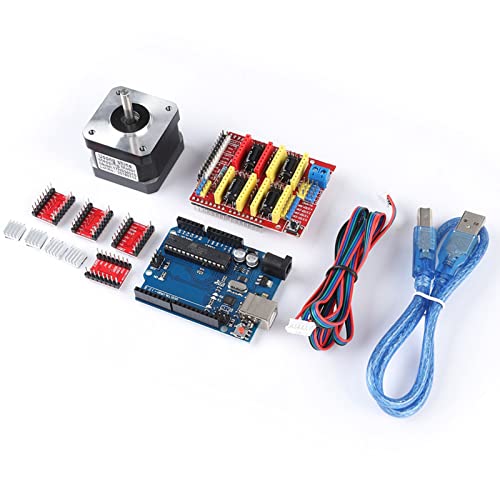 ASHATA CNC DIY Kit, für Quimat CNC Shield Controller Kits mit Schrittmotor CNC Shield V3.0 für 3D-Drucker von ASHATA