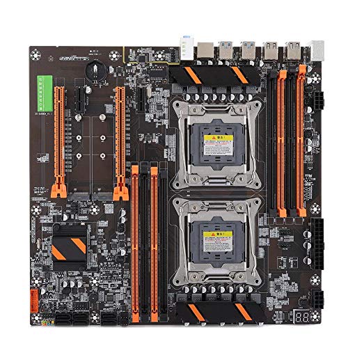 ASHATA Computer Motherboard, Hochleistungs-Desktop-Motherboard mit zwei Sockeln 2011-3 Pin DDR4 für Studio Computer Game Simulator E5CPU von ASHATA