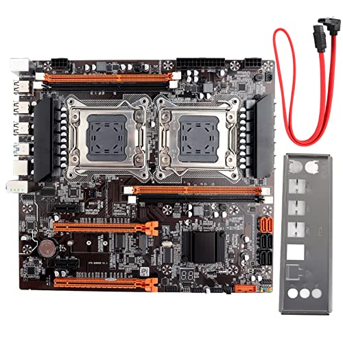 ASHATA Desktop Motherboard Dual Socket Integrierte Rückseite 2 x USB3.0/Gigabit LAN-Karte X79 mit SATA-Kabel, Computer-Motherboard-Unterstützung für gemeinsamen Speicher und ECC-Serverspeicher ASHATA Desktop Motherboard Dual Socket Integrierte Rückseite 2 x USB3.0/Gigabit LAN-Karte X79 mit SATA-Kabel, Computer-Motherboard-Unterstützung für gemeinsamen Speicher und ECC-Serverspeicher von ASHATA