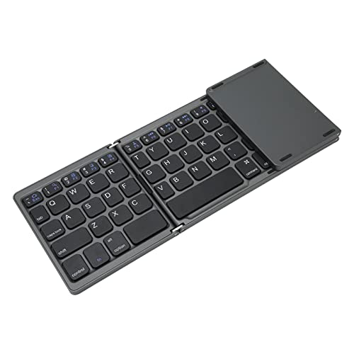 ASHATA Faltbare BT-Tastatur, Ultradünne Tragbare Taschen-Reisetastatur, Kabellose -Tastatur mit Empfindlichem Touchpad für Smartphone Tablet Laptop von ASHATA