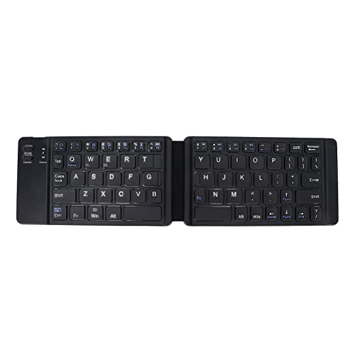 ASHATA Faltbare -Tastatur, Ultra Slim Folding Keyboard Wireless Wiederaufladbare Tastatur, 120 MAh Akku, für IOS, für, für Win (Schwarz) von ASHATA