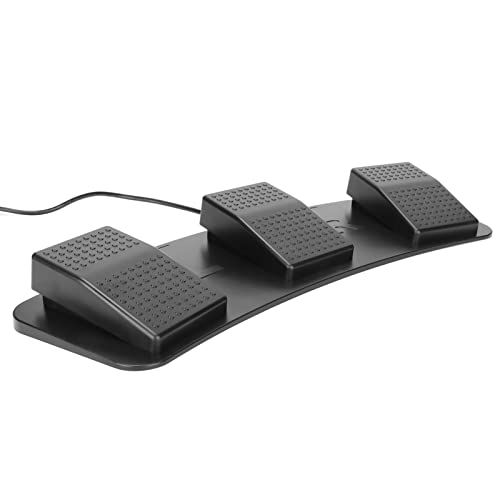 ASHATA Fußpedal PC USB Dreifach Fußschalterpedal Programmierbare Computertastatur, Multifunktionales Mechanisches Schalter Fußschalterpedal, Ergonomisches Design, für Videospielbüro von ASHATA
