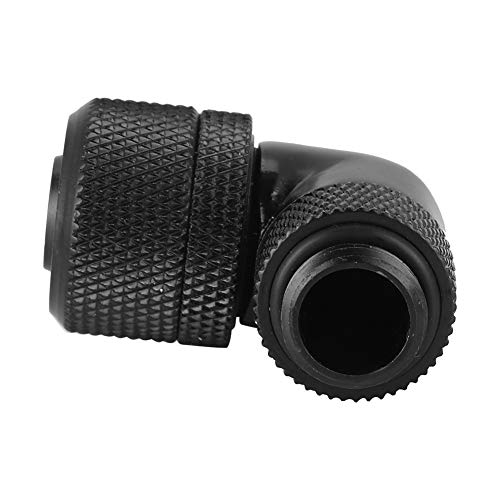 ASHATA G1/4 Gewinde Wasserkühlung Anschluss Dickes Rohr 90 ° Rechtwinkliger Winkel Wasserkühlrohr 2 Punkte Gewinde (Black) von ASHATA