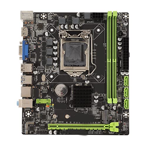 ASHATA H310B Motherboard Game PC, LGA 1151 Gigabit Netzwerkkarte PCIE3.0 16X DDR4 SATA3.0 USB HDMI VGA M.2 NGFF 32GB ATX Gaming Motherboard mit SATA Kabel und Schallwand von ASHATA