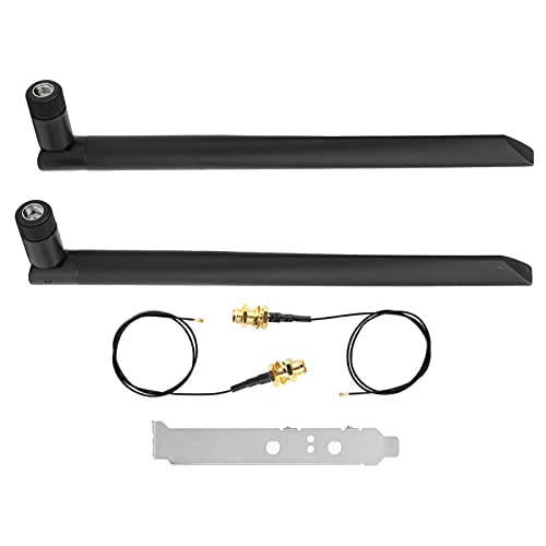 ASHATA zu SMA Kabel, NGFF M.2 WiFi BT Karte, 2 Stück 8DB Antenne für Große Reichweite, Unterstützt Wireless NGFF 802.11a, 802.11b, 802.11g, 802.11n, 802.11ac von ASHATA