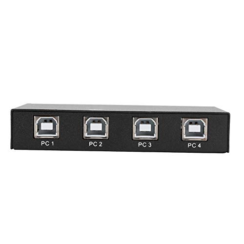 ASHATA KVM USB-Synchron-Switch-Controller, USB 2.0-Synchron-Controller mit Vier Anschlüssen für Tastatur und Maus für Computer, PC, Laptop, Desktop, Drucker, Tastatur und Maus von ASHATA