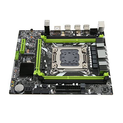 ASHATA LGA 2011 Motherboard, M ATX Gaming Motherboard für Desktop PC, NVME M.2 SATA2.0 PCIe 3.0X16 DDR3 Mining Motherboard, 10 X USB2.0, Dual Channel, für PC Computer von ASHATA