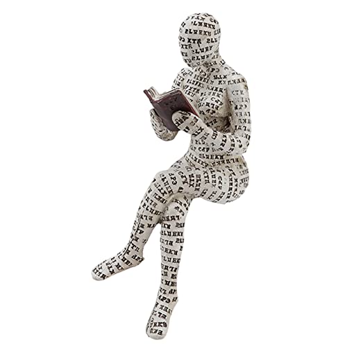 ASHATA Lesende Frauenfigur aus Harz, Weibliche Lesende Figur, Innovative Dame Lesende Zellstoffform-Bücherregal-Ornamente für Heimdekoration (F) von ASHATA