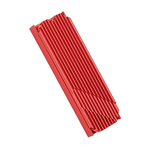 ASHATA M.2 2280 SSD Kühlkörper, M.2 NVMe Kühlkörper, Aluminiumlegierung Silikon Thermal Pad SSD Kühlkörper mit Schrauben Schraubendreher für Desktop 2280 SSD (Rot) von ASHATA