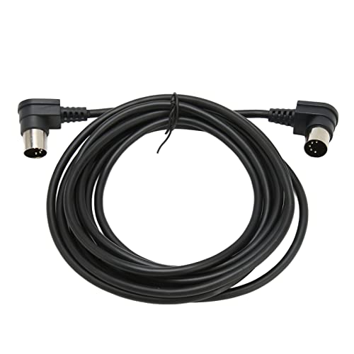 ASHATA 3 Meter MIDI 5-poliges DIN-Kabel, 90-Grad-Winkel, Stecker auf Stecker, für MIDI-fähige Geräte von ASHATA