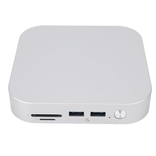 ASHATA Mac M4 Dock, Aluminiumlegierung und Hub für M4 Pro 2024 mit 10 Gbit/S USB AX3 M.2SSDX2 Speicherspeicherkarte 40Gbit / S Bandbreite PCIe 4.0m.2 Slots (EU-Stecker) von ASHATA
