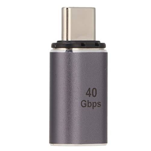 ASHATA Magnetadapter Aluminiumlegierung mit Reversiblem Design 40 Gbit/s Übertragungsrate Typ C-Anschluss für Büro Zum Aufladen und Zur Datenübertragung (Fassungsvermögen gerader von ASHATA