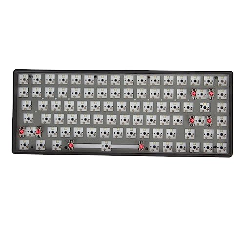 ASHATA Mechanisches Tastatur-Kit, weiß, 84 Tasten, 2,4 G BT, Mechanische Tastatur, Kabelgebunden, 75% Layout, Hot-Swap-fähige, Individuelle Gaming-Tastatur für den DIY-Austausch von ASHATA