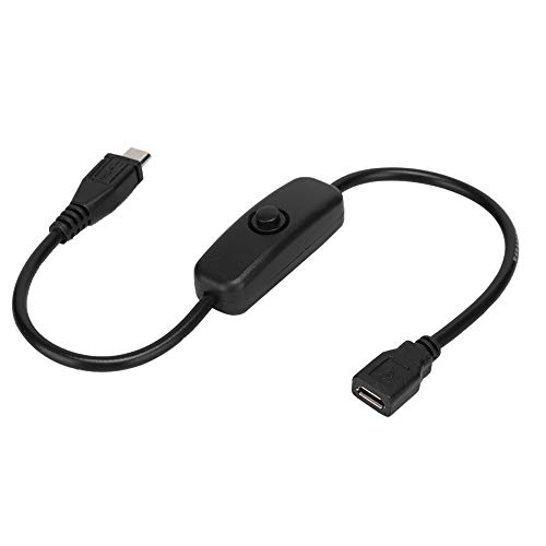ASHATA Micro USB Kabel, Micro USB Buchse zu Stecker Verlängerungskabel mit 501 Tasten Schalter für, Micro USB Kabel mit Tasten Schalter Micro USB Stecker und Buchse von ASHATA