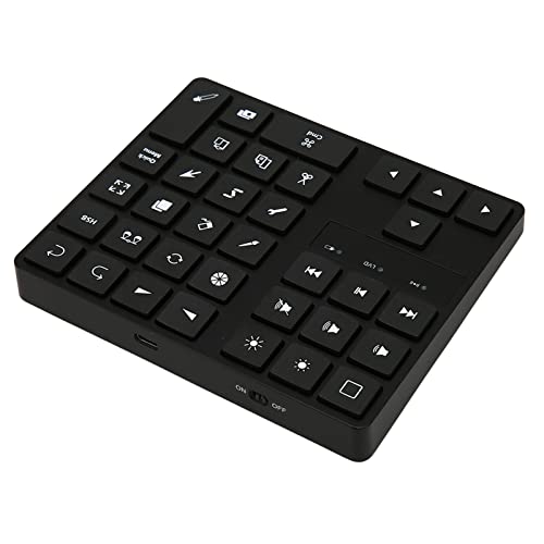 ASHATA Mini-Zeichnung Tastatur, 35 Tasten Einhändige Ergonomische Zeichnung Short Cut Tastatur, Mit Zifferblatt für IOS für OS X von ASHATA