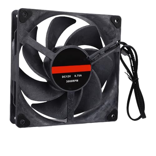 ASHATA PC Lüfter, 140 mm Hülle Lüfter, 4 Pin PWM 3000 U/Min Kühles Stilles Niedriges Geräusch, Doppellager, 8 Schraube, 50 Cm / 19,7 Zoll Steuerlinie von ASHATA
