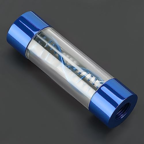 ASHATA PC Wasserkühlungs-Durchflussmesser, Wasserdurchflussmesser Mehrfarben-Metallspirale G1/4 Innengewinde für Computer-Wasserkühlung, Wasserkühlsystem (Blau) von ASHATA