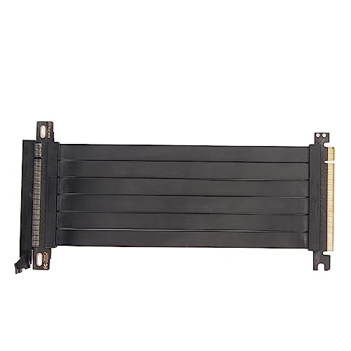 ASHATA PCIE 3.0 Verlängerungskabel, PCIE 3.0 X16 Extender Riser Kabel, 180 Grad Flexibles PCIE 3.0 Verlängerungskabel für Grafikkarten mit Hoher Abschirmung (Schwarz) von ASHATA