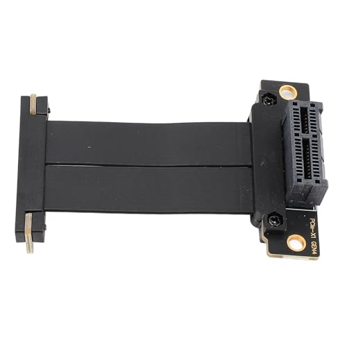ASHATA PCIE 4.0 X1 Verlängerungskabel, Duales 90°-GPU Riser Kabel, Rechtwinkliges PCIE Extender Verlängerungskabel für WiFi Karten Soundkarten, USB PCIe Karten, 2,5G Soundkarten (10cm) von ASHATA