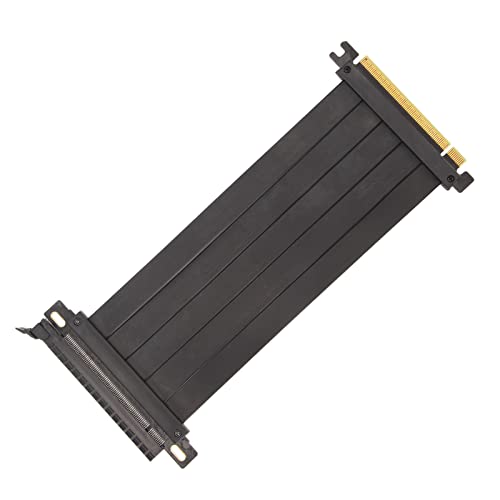 ASHATA PCIE 4.0 X16 Extender Riser Kabel, Stabiles Signal, 180 Grad Flexibles PCIE 4.0 Verlängerungskabel für RTX 40 Serie und RX 7000 Serie, PCB Design, Hohe Haltbarkeit (Schwarz) von ASHATA