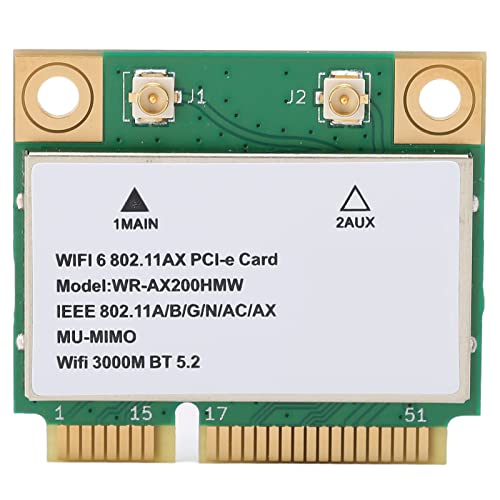 ASHATA PCIE-WiFi-Karte, 2,4 G/5 G Dualband-Wireless-Netzwerkkarte, WLAN-Karte 2974M WiFi6 MU MIMO Multithreading-Technologie Wireless-Netzwerkkarte mit Mini-PCIE für Laptop von ASHATA