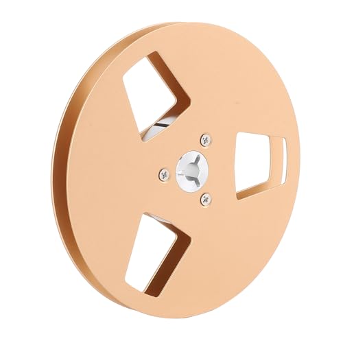 ASHATA Premium -Klangqualität Leerer Bandrollen Aluminiumlegierung 5 -Zoll Rollen für Nagra Studer Revox Recorder, 3 Löcher (GOLD) von ASHATA