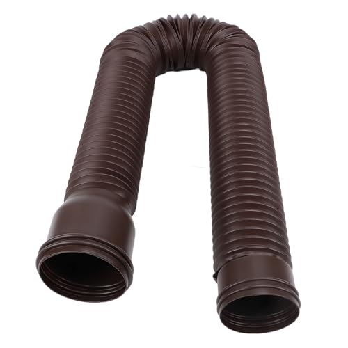 ASHATA Regenrinne Downspout Erweiterung, Flexible Ausziehbares Abflussrohr 20-59 Zoll mit Spritzblock für die Villa Rundaufladung von Schaufeln Im Freien (Brown) von ASHATA