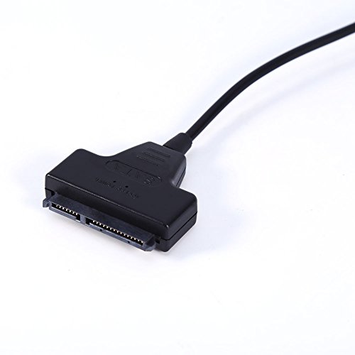ASHATA Richer-R Festplatten-Zubehör Gehäuse Adapter, Externes USB 2.0-Adapterkabel auf USB 2.0 Adapter,High-Speed USB 2.0 480Mbps -Festplatte Adapter für 2,5 Zoll 7-15MM HDD/SSD Schwarz von ASHATA