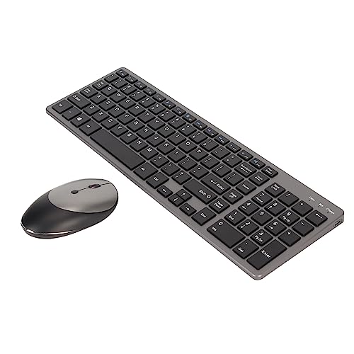 ASHATA Tastatur-Maus-Kombination, 2,4 G Kabelloses Tastatur- und Maus-Set, Wiederaufladbare 102 Tasten, Ergonomische Tastatur und Maus für Laptop, Desktop, PC, Smart TV von ASHATA