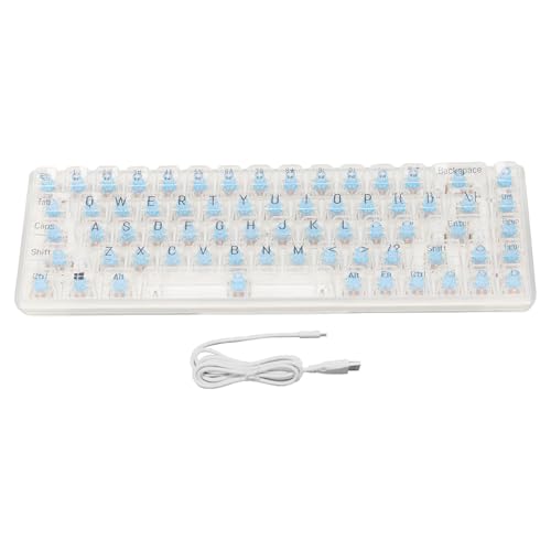ASHATA Tragbare 60% Mechanische Gaming Tastatur, Coole RGB Hintergrundbeleuchtung Compact 68 Tasten Kabel Büro Tastatur mit Blauem Schalter für PC Laptop für Android Spiel von ASHATA